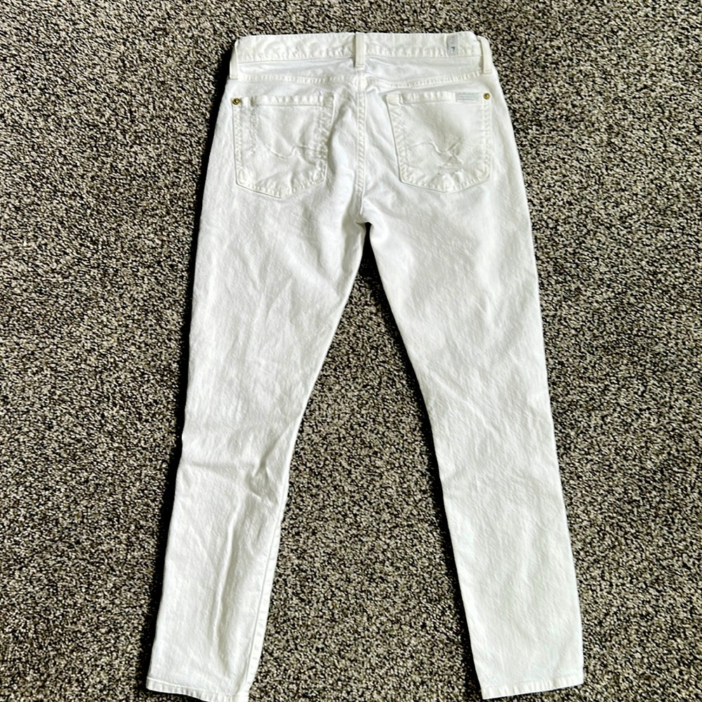 7 For All Mankind Josefina Destroyed White Skinny Boyfriend Jean size 25